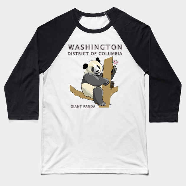 Washington, District of Columbia - state symbols - Giant Panda Baseball T-Shirt by cfmacomber